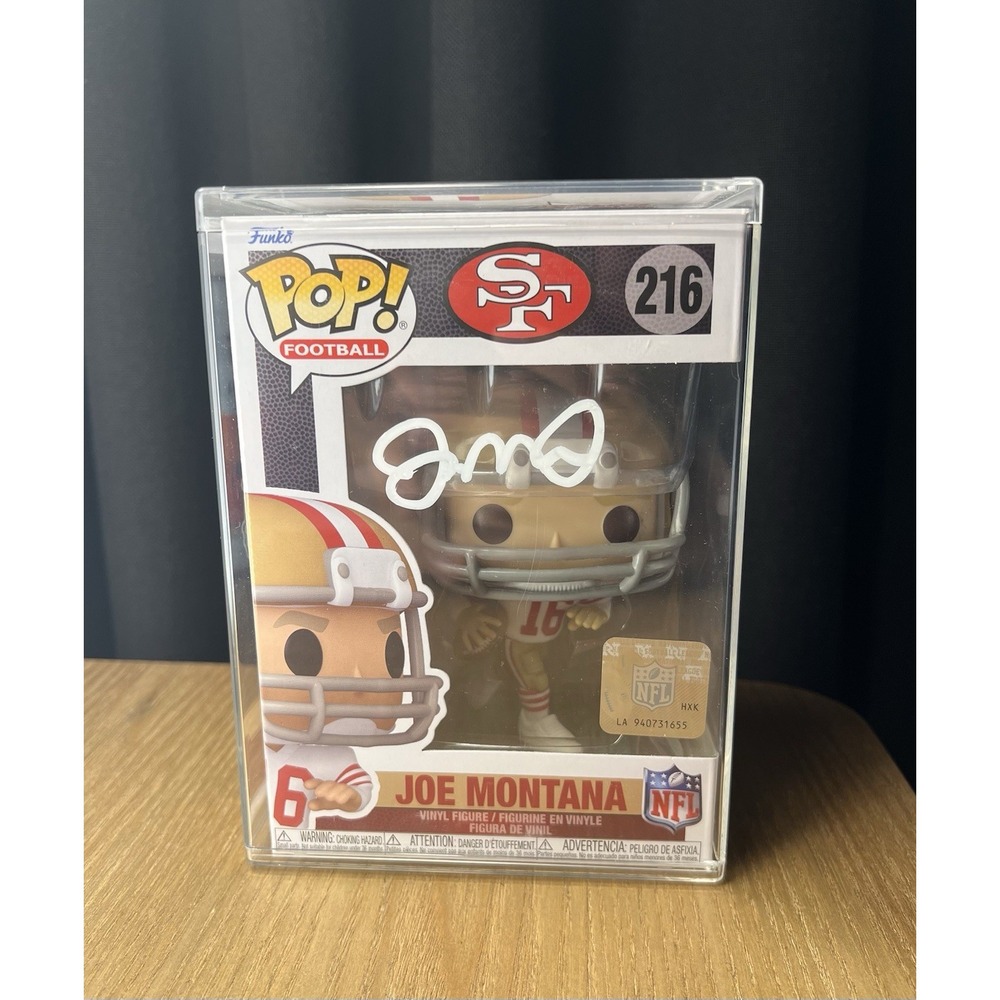 Joe Montana Signed Funko Pop #216 49ers NFL Legends Fanatics COA Mint w/ Case - Picture 2 of 8